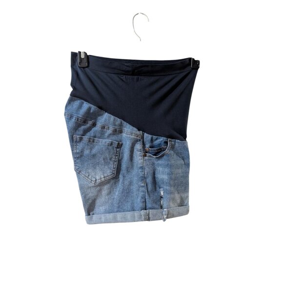 HOFISH Over the Belly Maternity Shorts Size L โ Comfy Stretch Cotton with Pocket - Picture 4 of 8